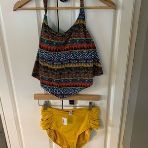 Le Vie en Rose aqua 2 piece Bathing Suit, New